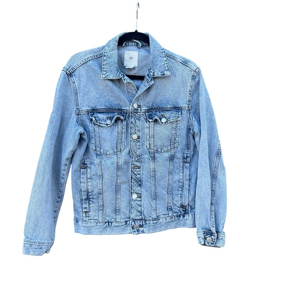 H&M Classic Denim Jacket 100% Cotton Size Small - Picture 1 of 7